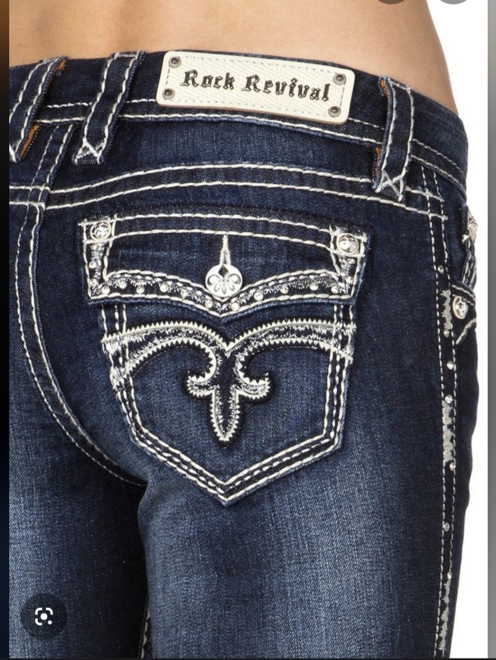 Rock Revival Blue Skinny Jeans with Embroidered Pocket